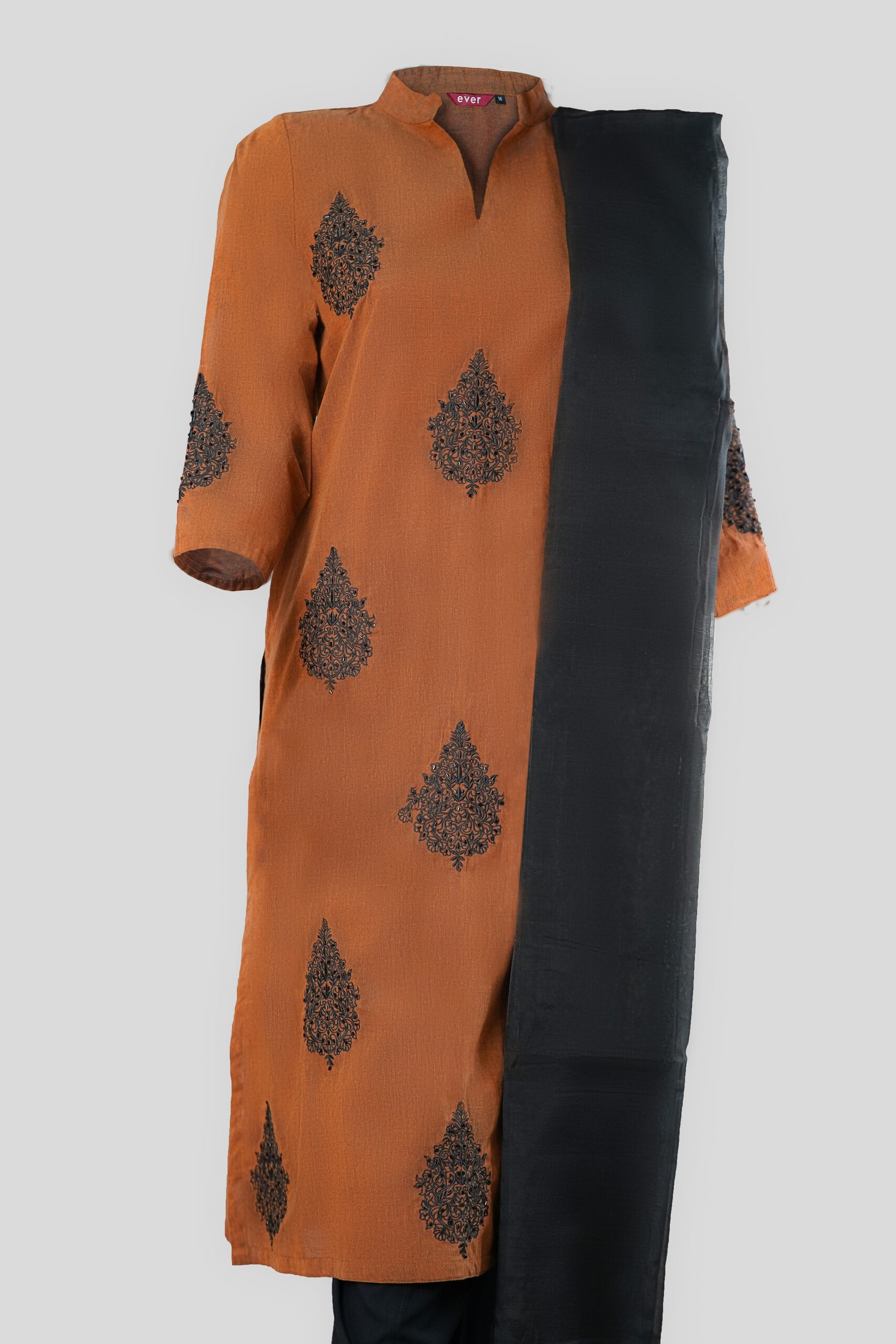 Amber Noir Embroidered Three-Piece Set