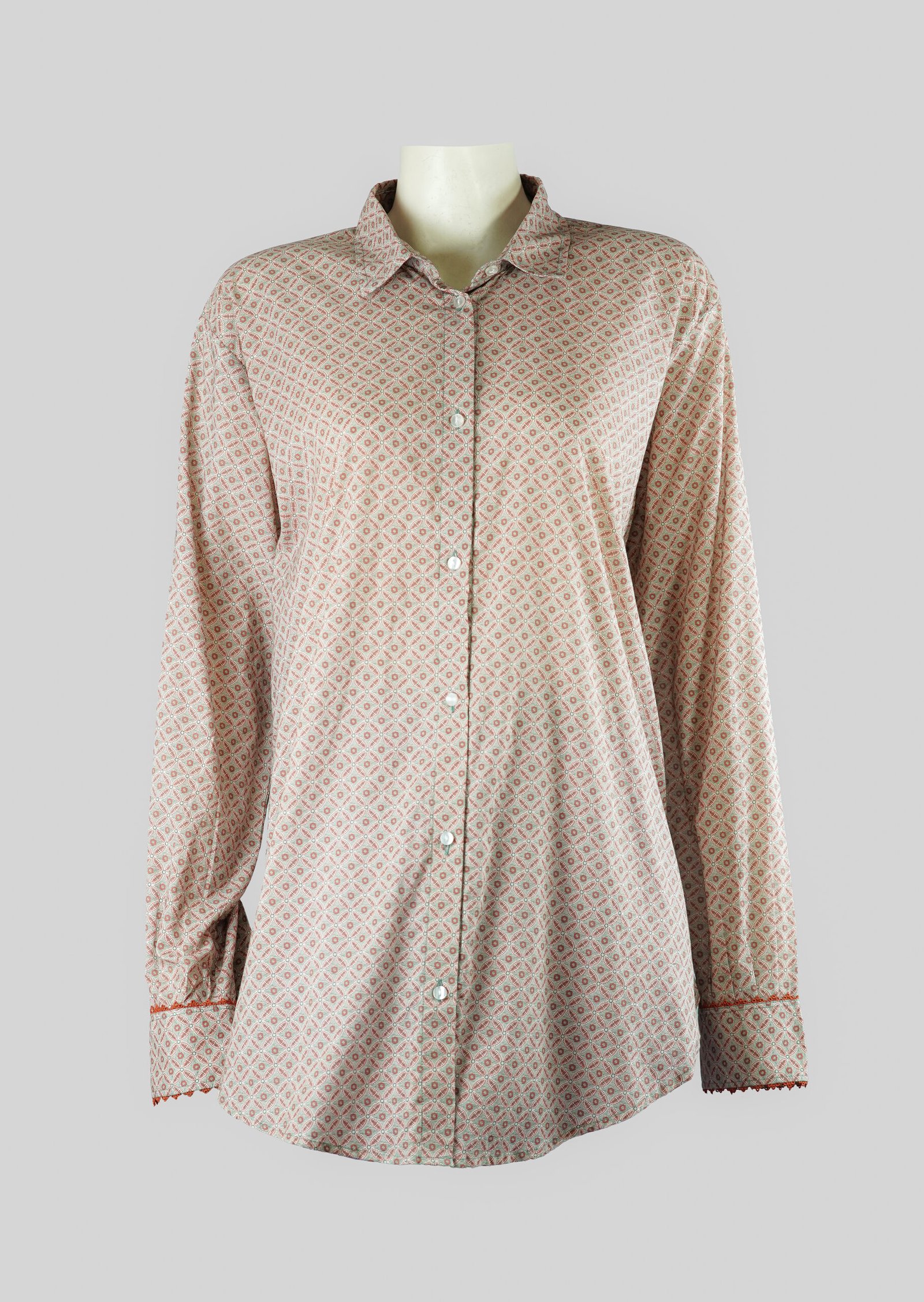 Peach Mosaic Printed Shirt