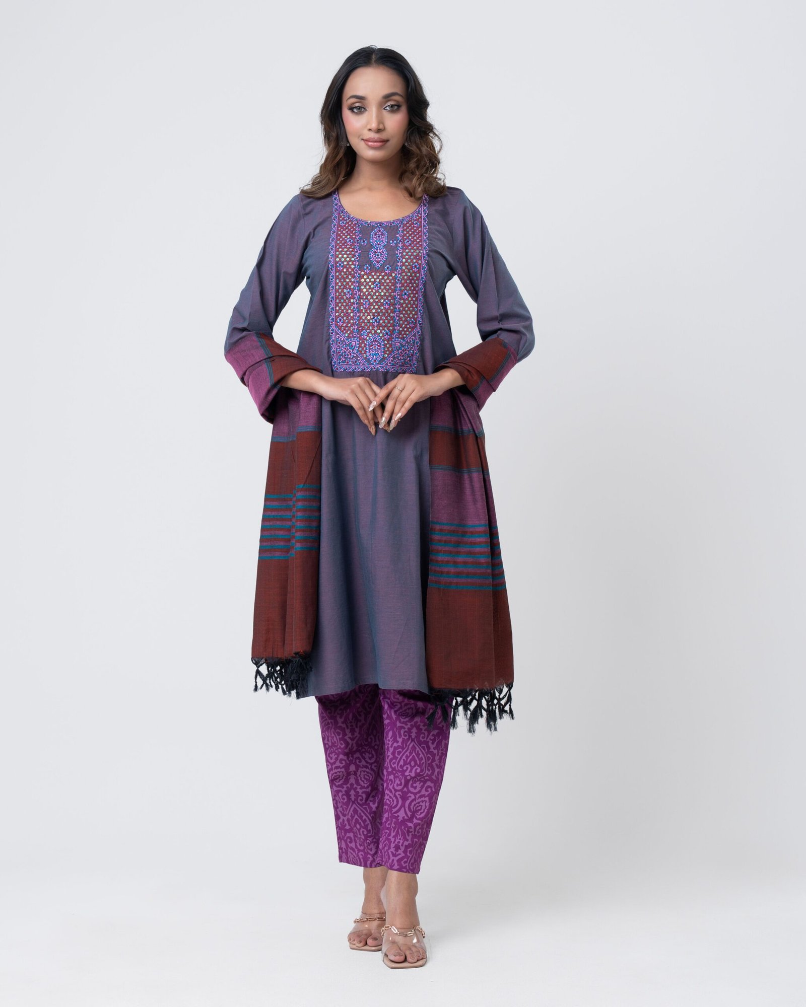 Slate Embroidered with Hand work 3 pcs set