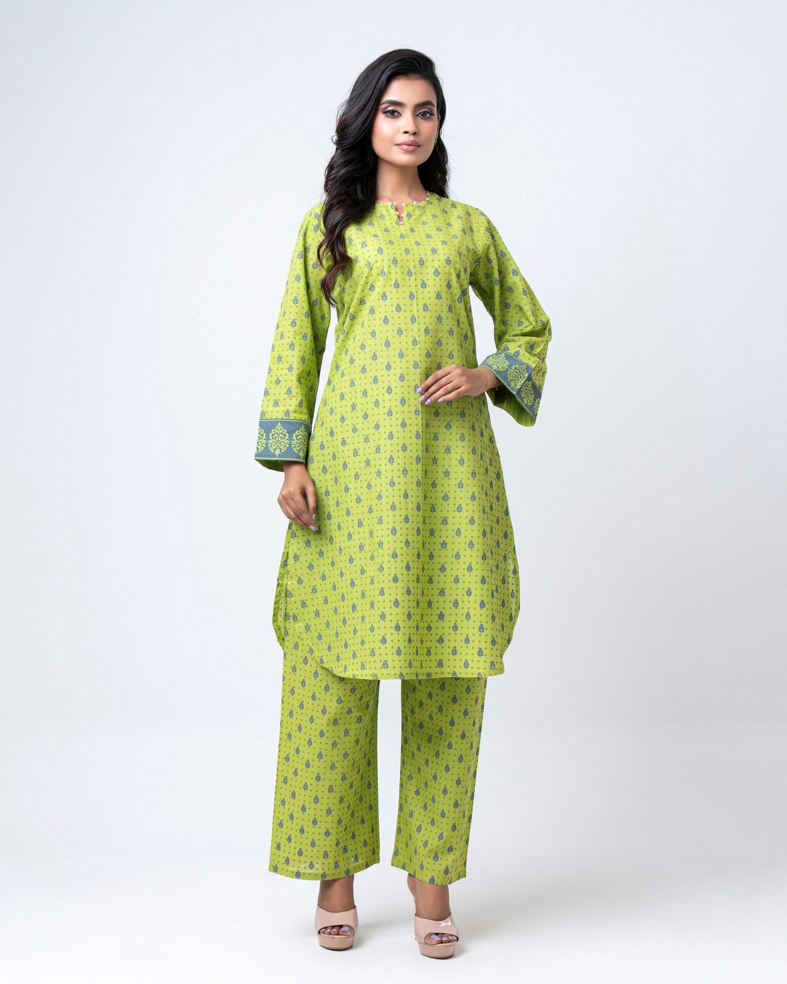 Lime Bloom Kurta Set