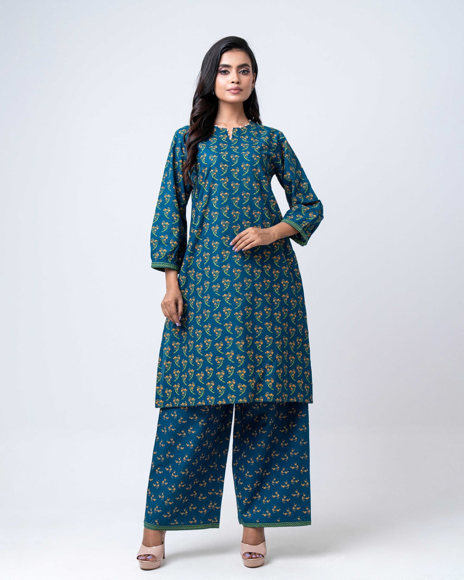 Teal Garden Kurta Set