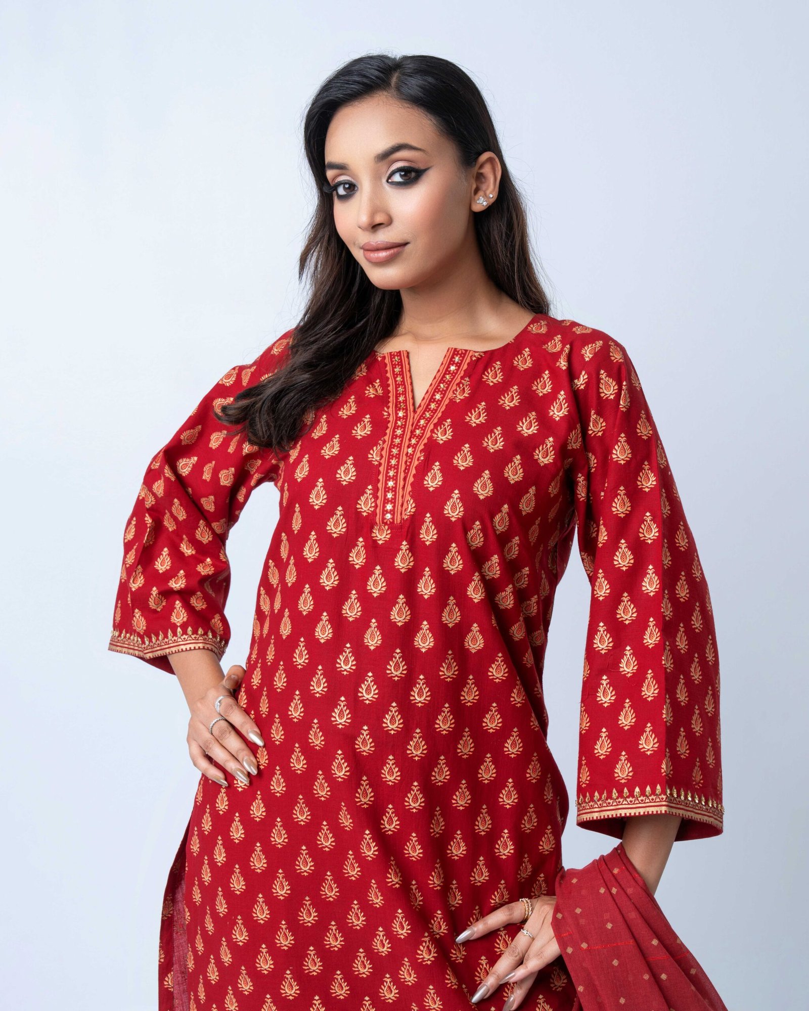 Maroon Gold Royale Sharara Set