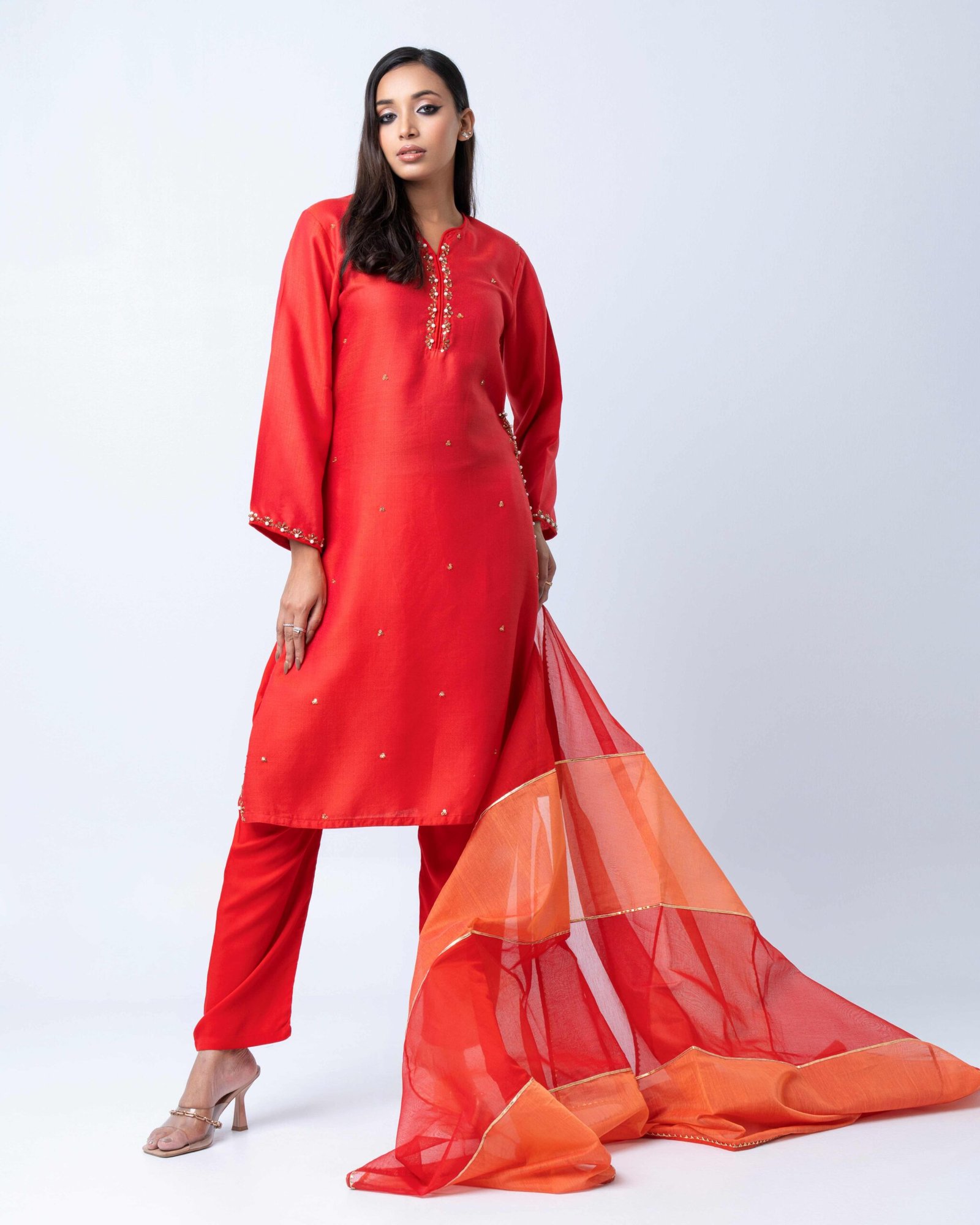 DSC02837 Sunset Ember Elegance Salwar kameez