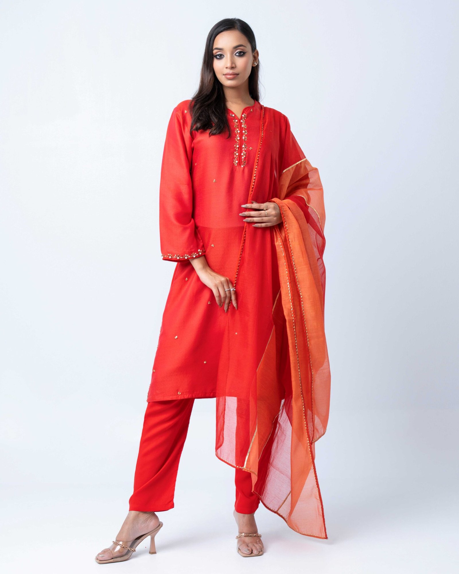 DSC02843 Sunset Ember Elegance Salwar kameez