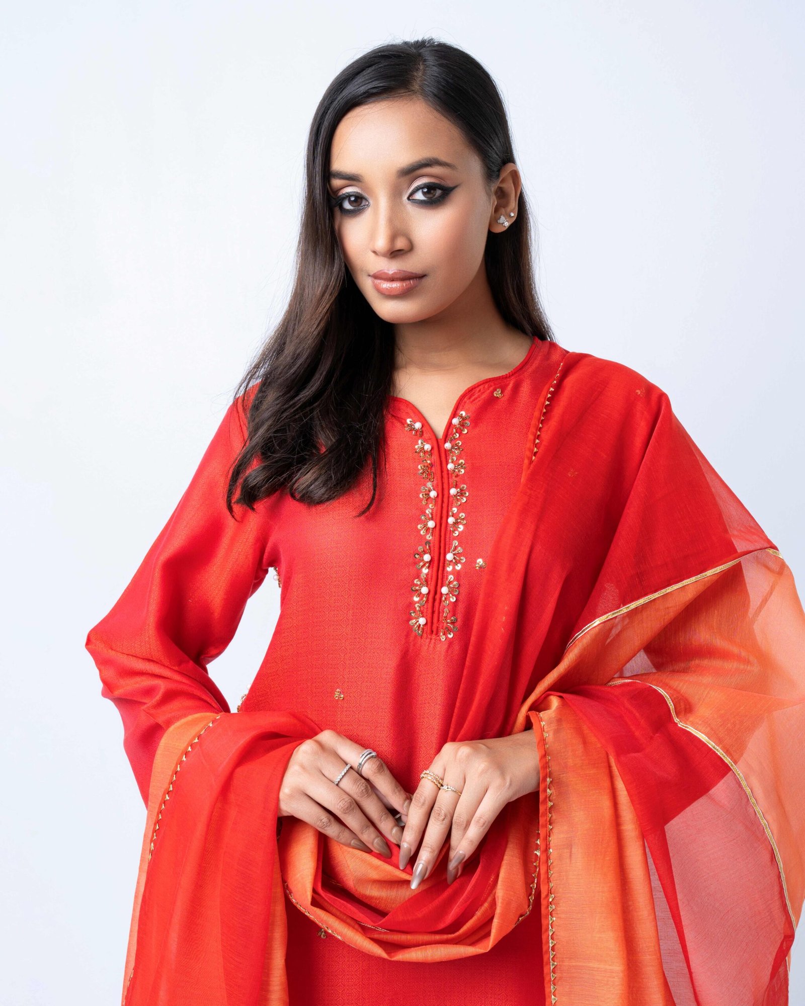 DSC02851 Sunset Ember Elegance Salwar kameez