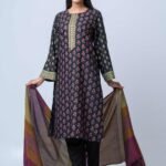 Midnight Bloom Ensemble Jacquard Salwar Kameez