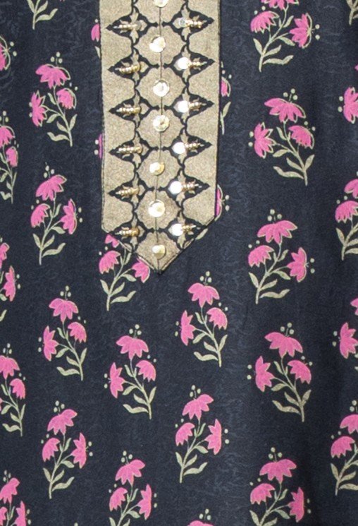 DSC04662_cr Midnight Bloom Ensemble Jacquard Salwar Kameez