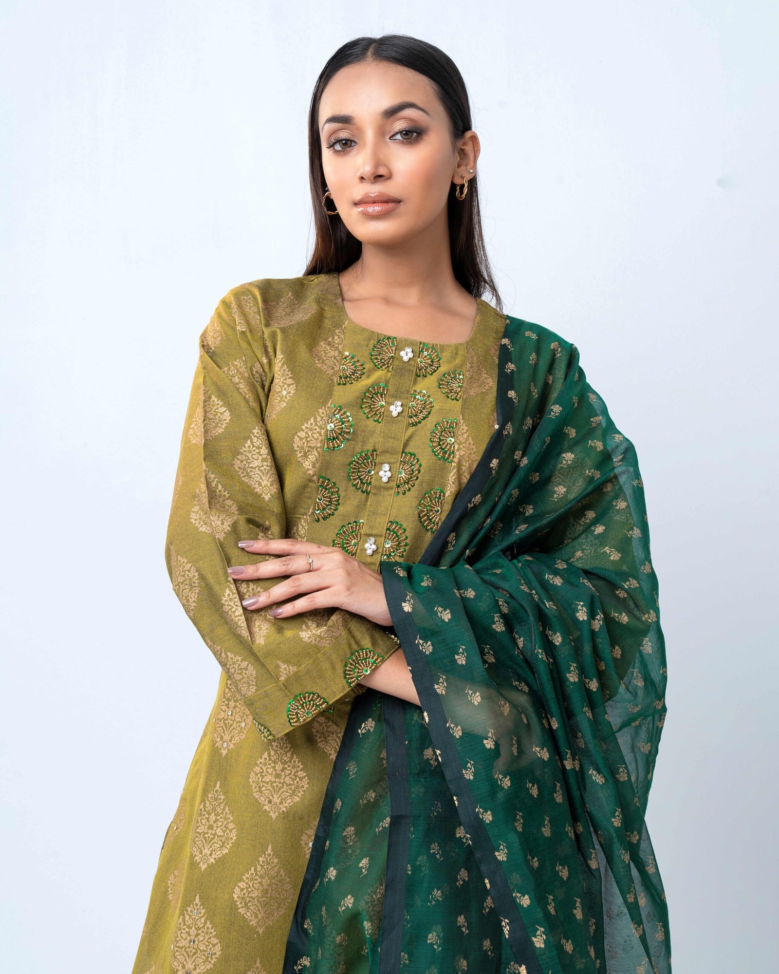 Olive Royale Shalwar Kameez