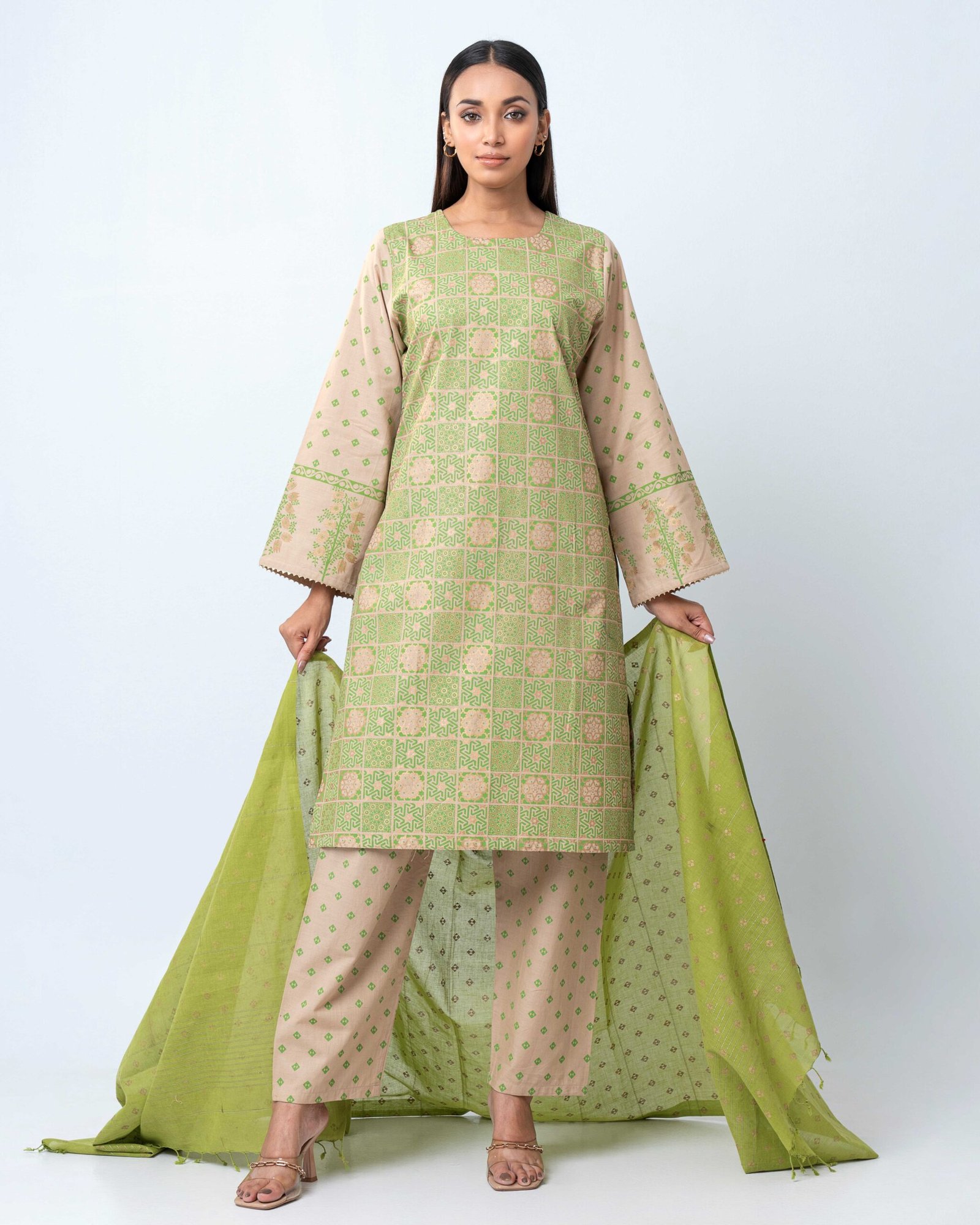 Lime Gold Shalwar Kameez