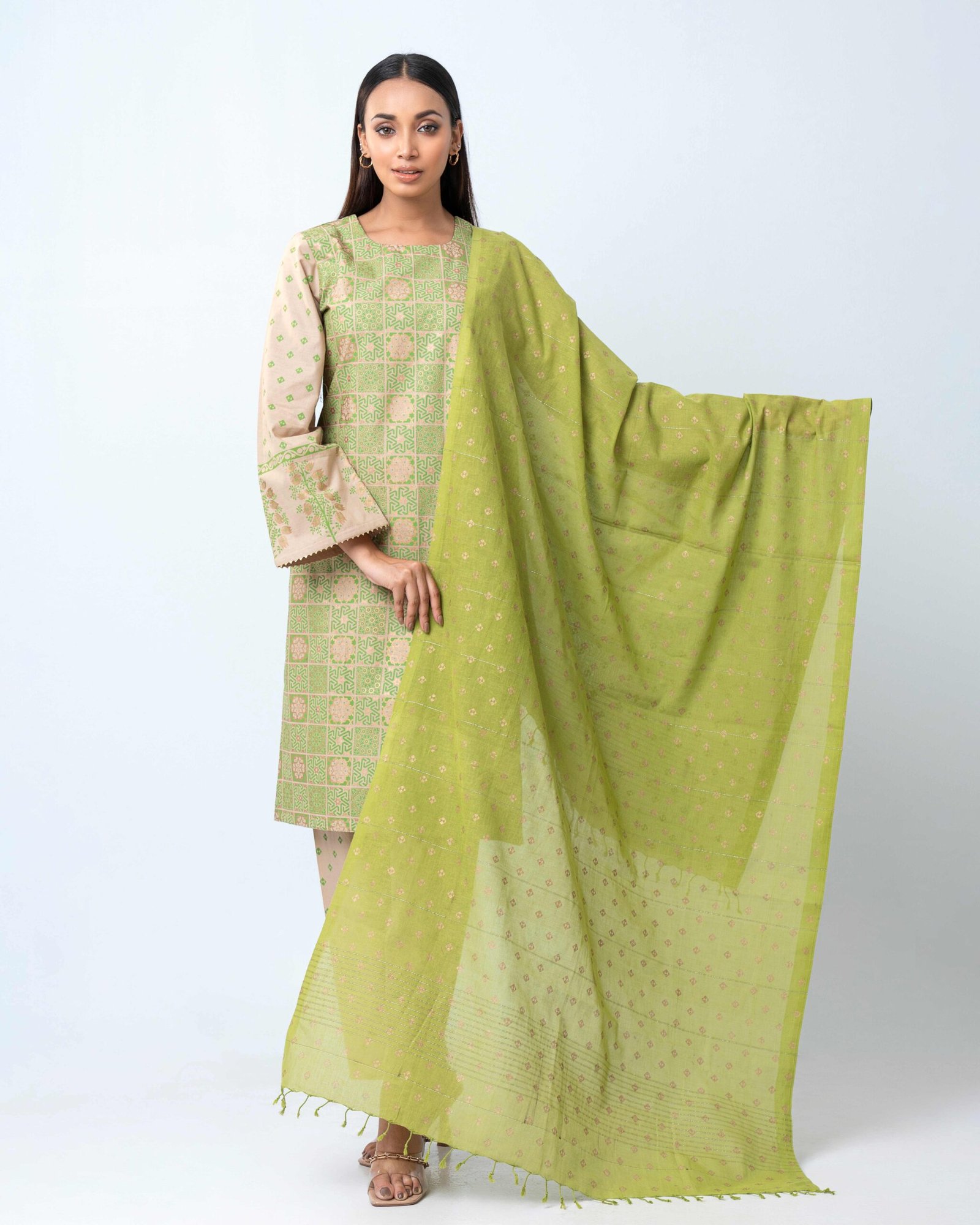 Lime Gold Shalwar Kameez