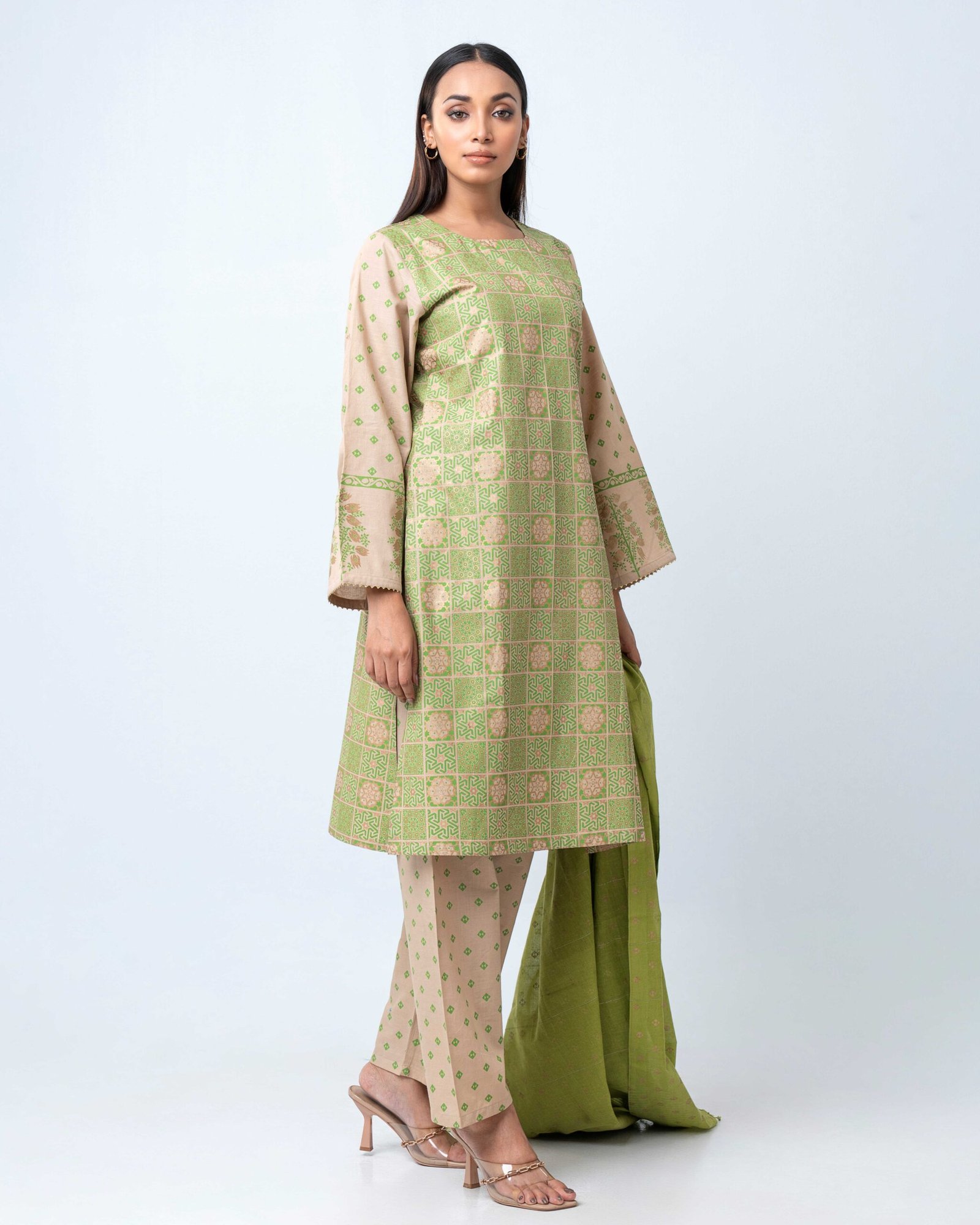 Lime Gold Shalwar Kameez